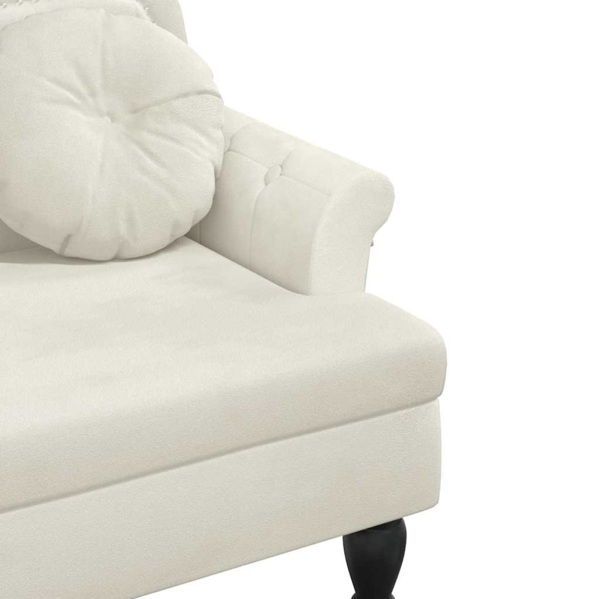 vidaXL Παγκάκι με Μαξιλάρια Κρεμ 120,5 x 65 x 75 εκ. Βελούδινο