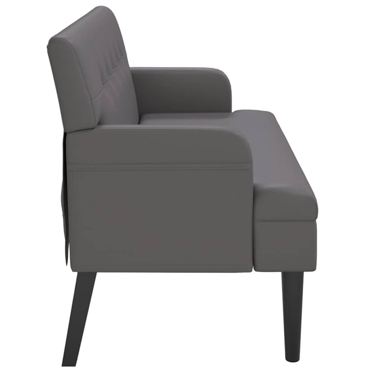 vidaXL Παγκάκι με Πλάτη Γκρι 112 x 65,5 x 75 εκ. από Συνθετικό Δέρμα