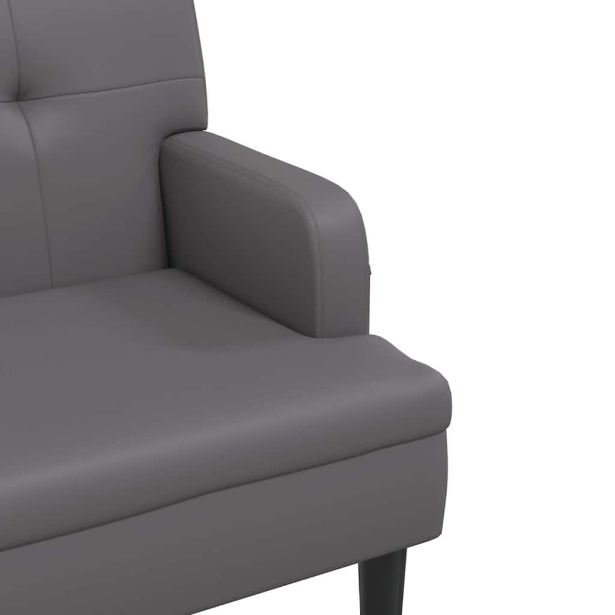 vidaXL Παγκάκι με Πλάτη Γκρι 112 x 65,5 x 75 εκ. από Συνθετικό Δέρμα