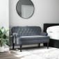 vidaXL Παγκάκι με Πλάτη Σκούρο Γκρι 119,5x64,5x75 εκ. Βελούδινο