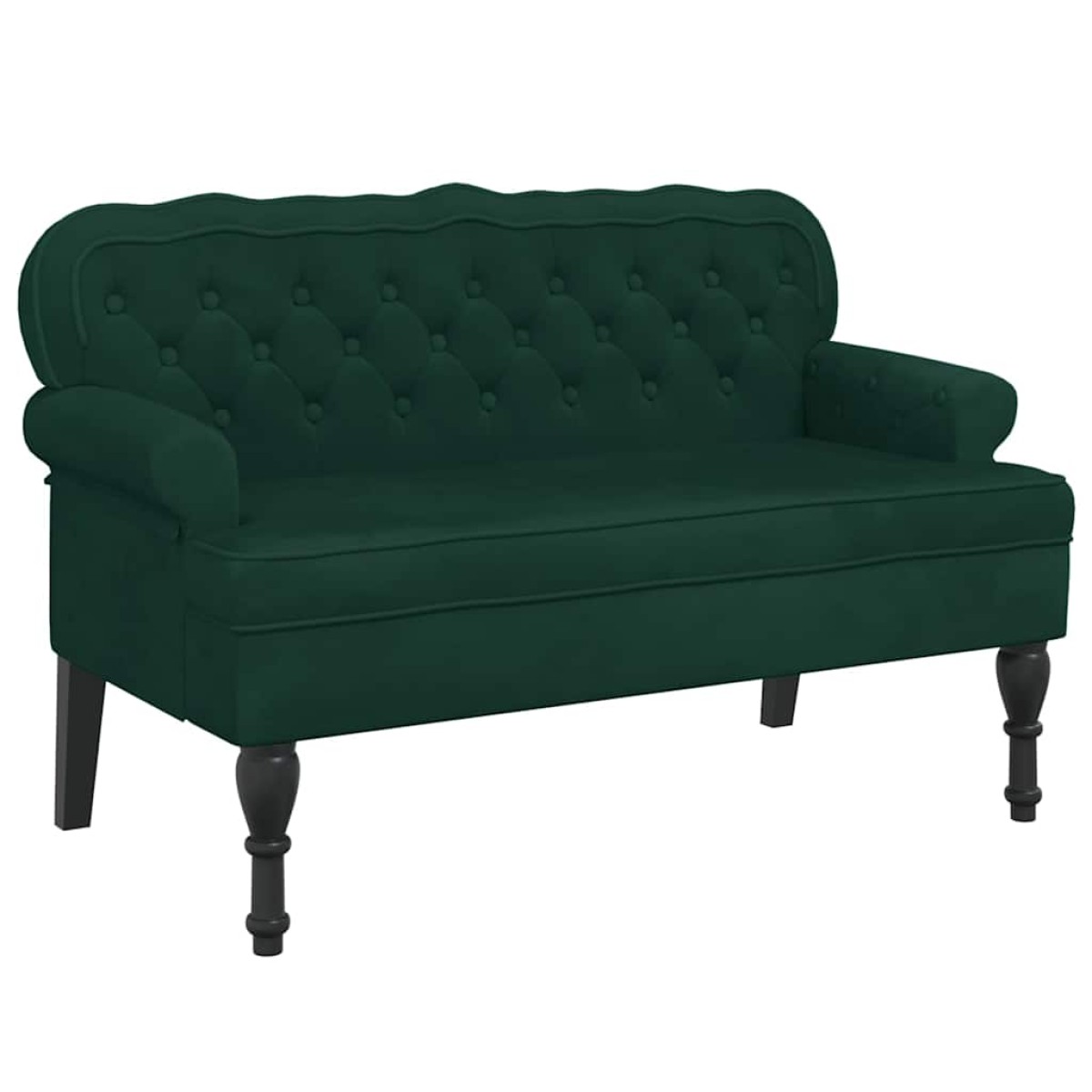 vidaXL Παγκάκι με Πλάτη Σκούρο Πράσινο 119,5x64,5x75 εκ. Βελούδινο