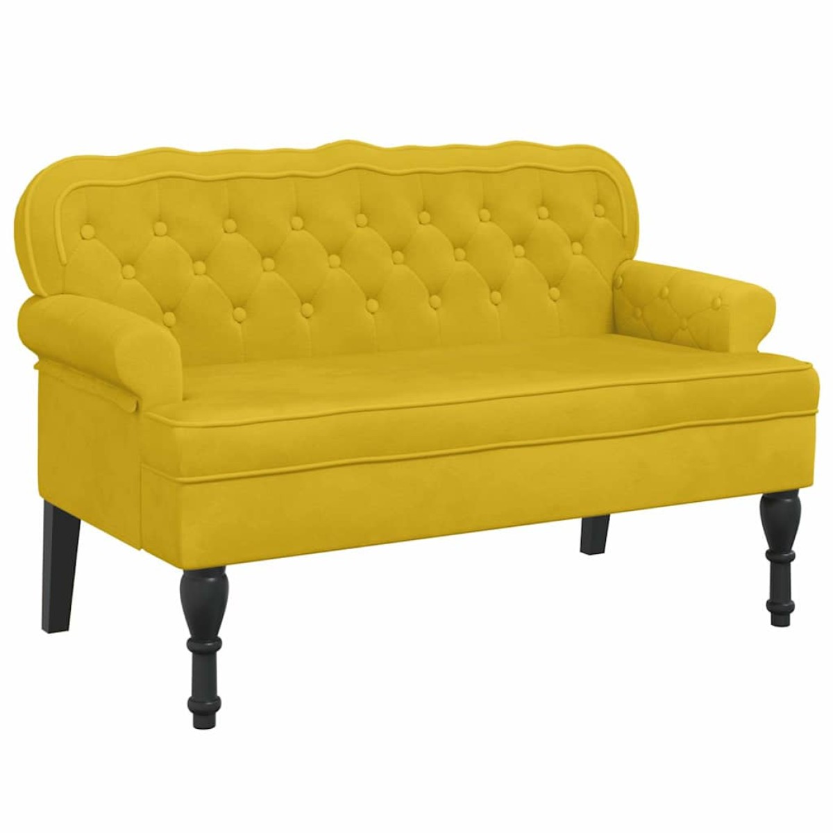 vidaXL Παγκάκι με Πλάτη Κίτρινο 119,5x64,5x75 εκ. Βελούδινο