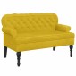 vidaXL Παγκάκι με Πλάτη Κίτρινο 119,5x64,5x75 εκ. Βελούδινο