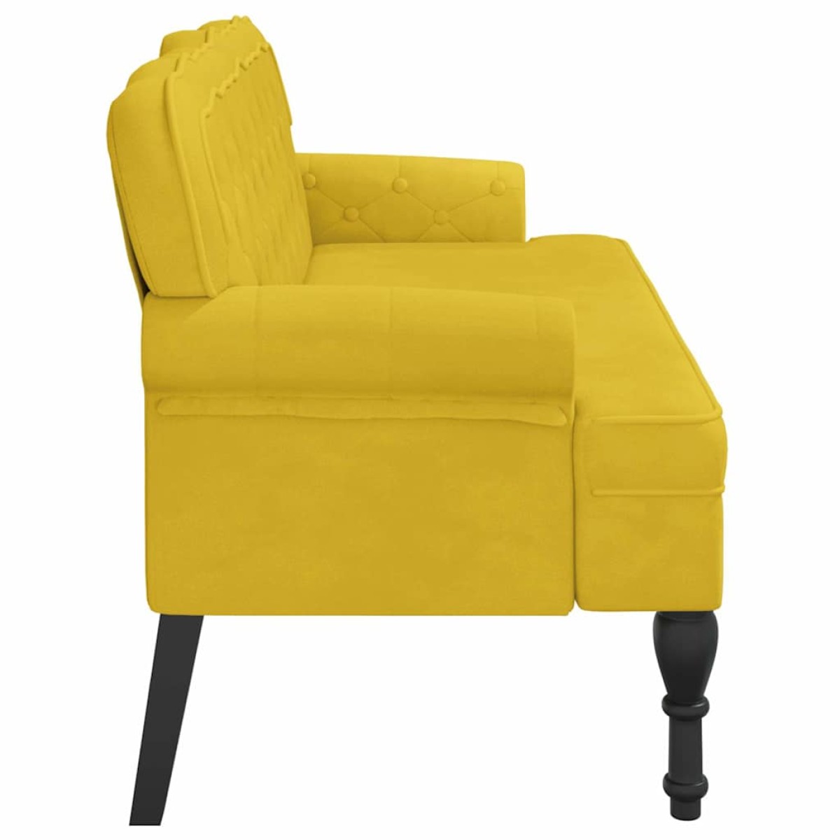 vidaXL Παγκάκι με Πλάτη Κίτρινο 119,5x64,5x75 εκ. Βελούδινο