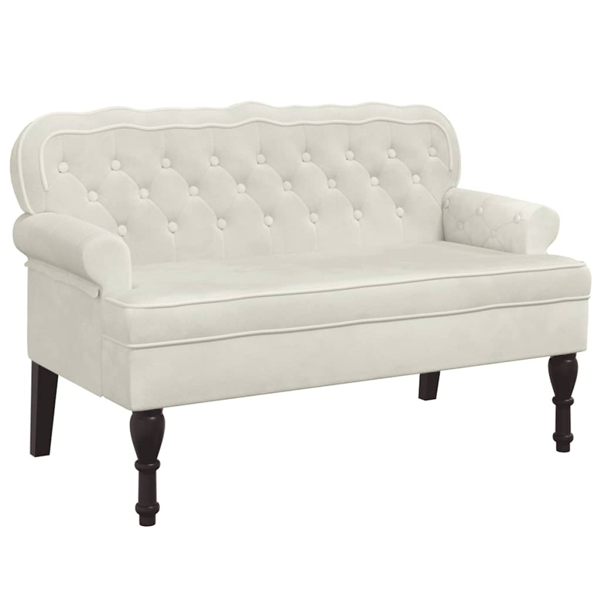 vidaXL Παγκάκι με Πλάτη Κρεμ 119,5x64,5x75 εκ. Βελούδινο
