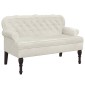 vidaXL Παγκάκι με Πλάτη Κρεμ 119,5x64,5x75 εκ. Βελούδινο