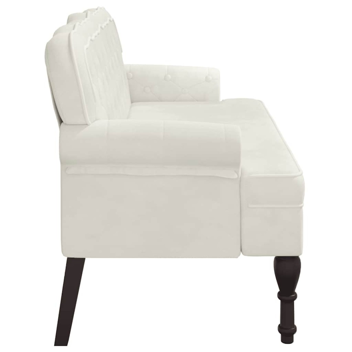 vidaXL Παγκάκι με Πλάτη Κρεμ 119,5x64,5x75 εκ. Βελούδινο