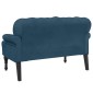vidaXL Παγκάκι με Πλάτη Μπλε 119,5x64,5x75 εκ. Βελούδινο