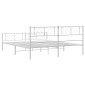 vidaXL Πλαίσιο Κρεβατιού με Κεφαλάρι&Ποδαρικό Λευκό 183x213εκ. Μέταλλο
