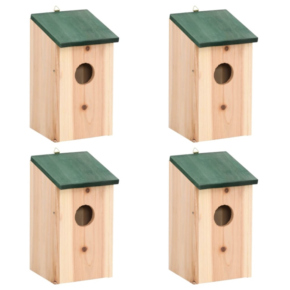 vidaXL Φωλιές Πουλιών 4 τεμ. 12 x 12 x 22 εκ. Ξύλινες