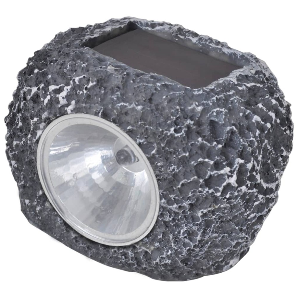Outdoor Φωτιστικό Ηλιακό LED με Σποτάκια 12 Τεμ. Σχήμα Πέτρας