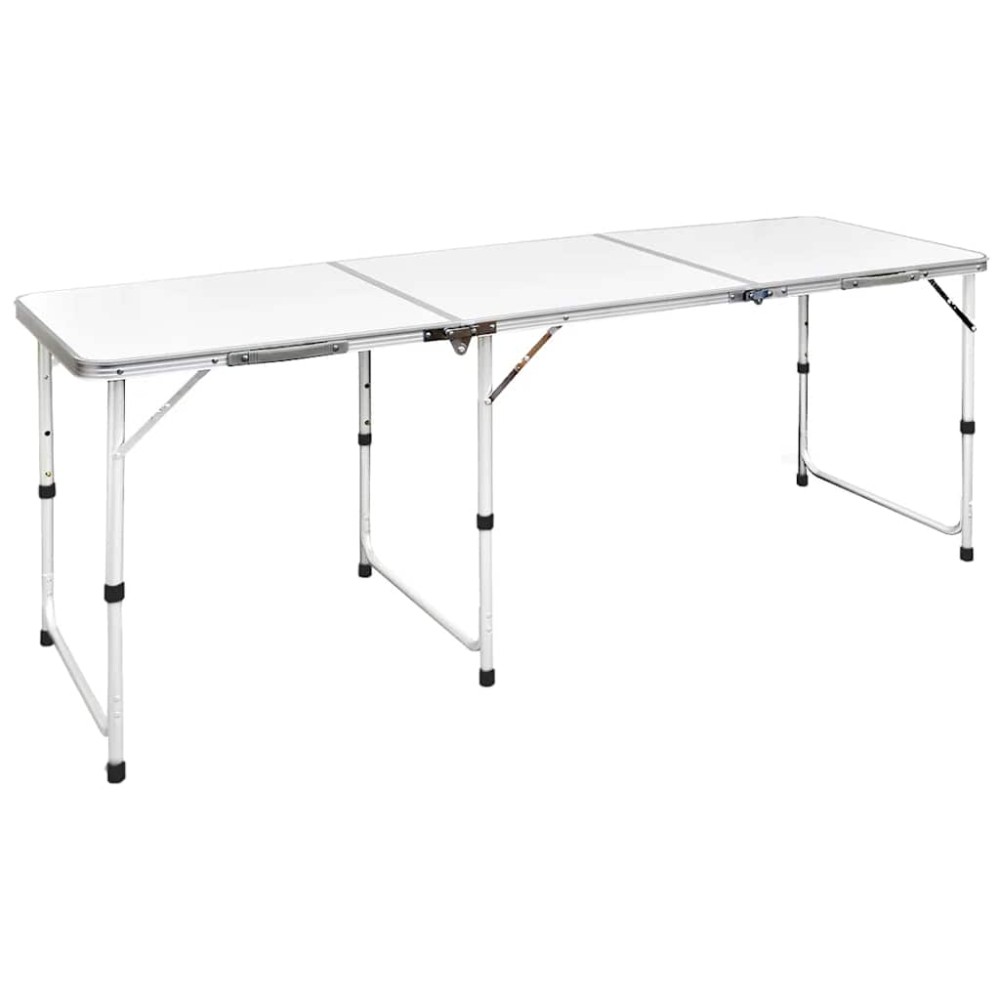 Τραπέζι Camping Πτυσσόμενο Ρυθμιζόμενου Ύψους 180 x 60 εκ. Αλουμινίου