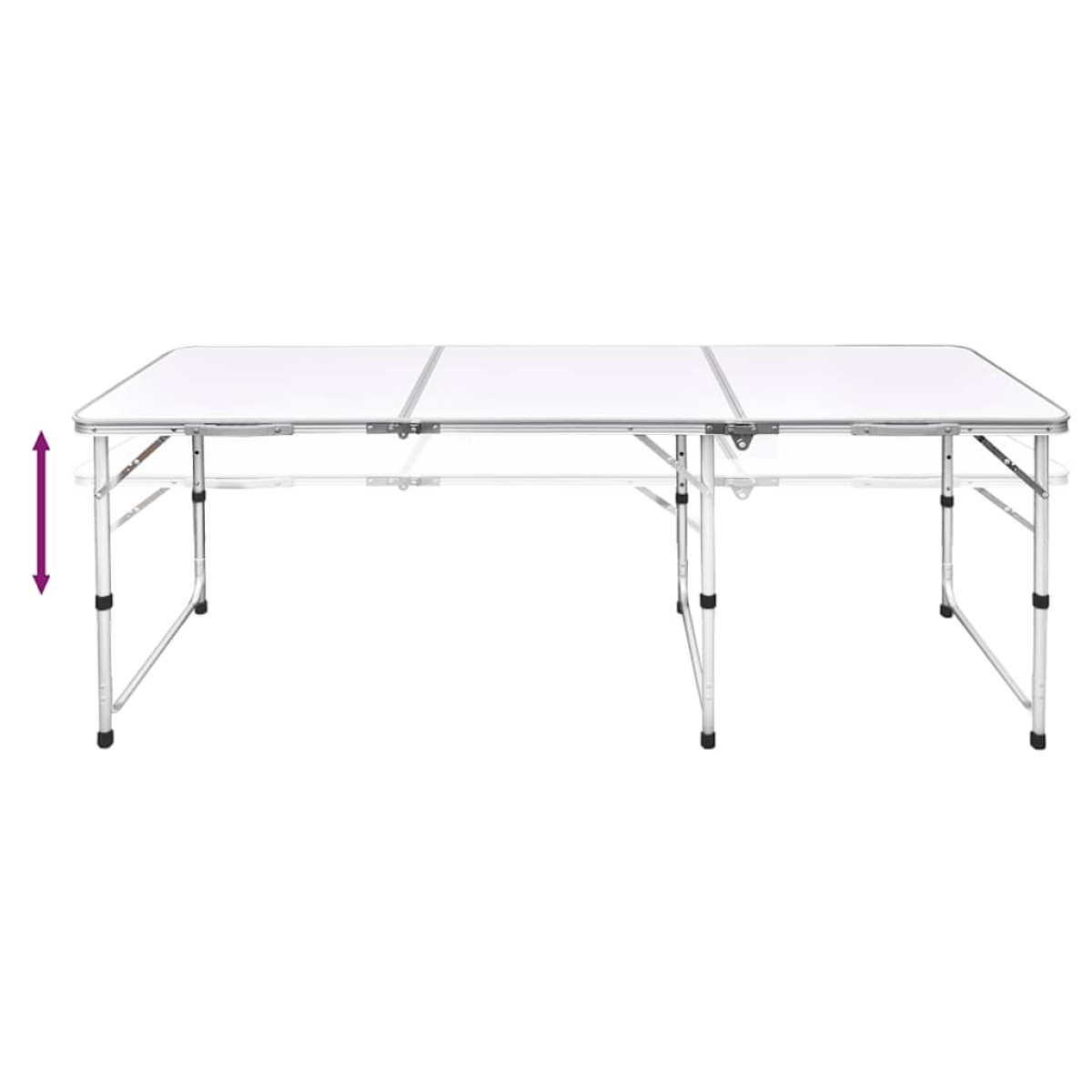 Τραπέζι Camping Πτυσσόμενο Ρυθμιζόμενου Ύψους 180 x 60 εκ. Αλουμινίου