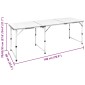 Τραπέζι Camping Πτυσσόμενο Ρυθμιζόμενου Ύψους 180 x 60 εκ. Αλουμινίου