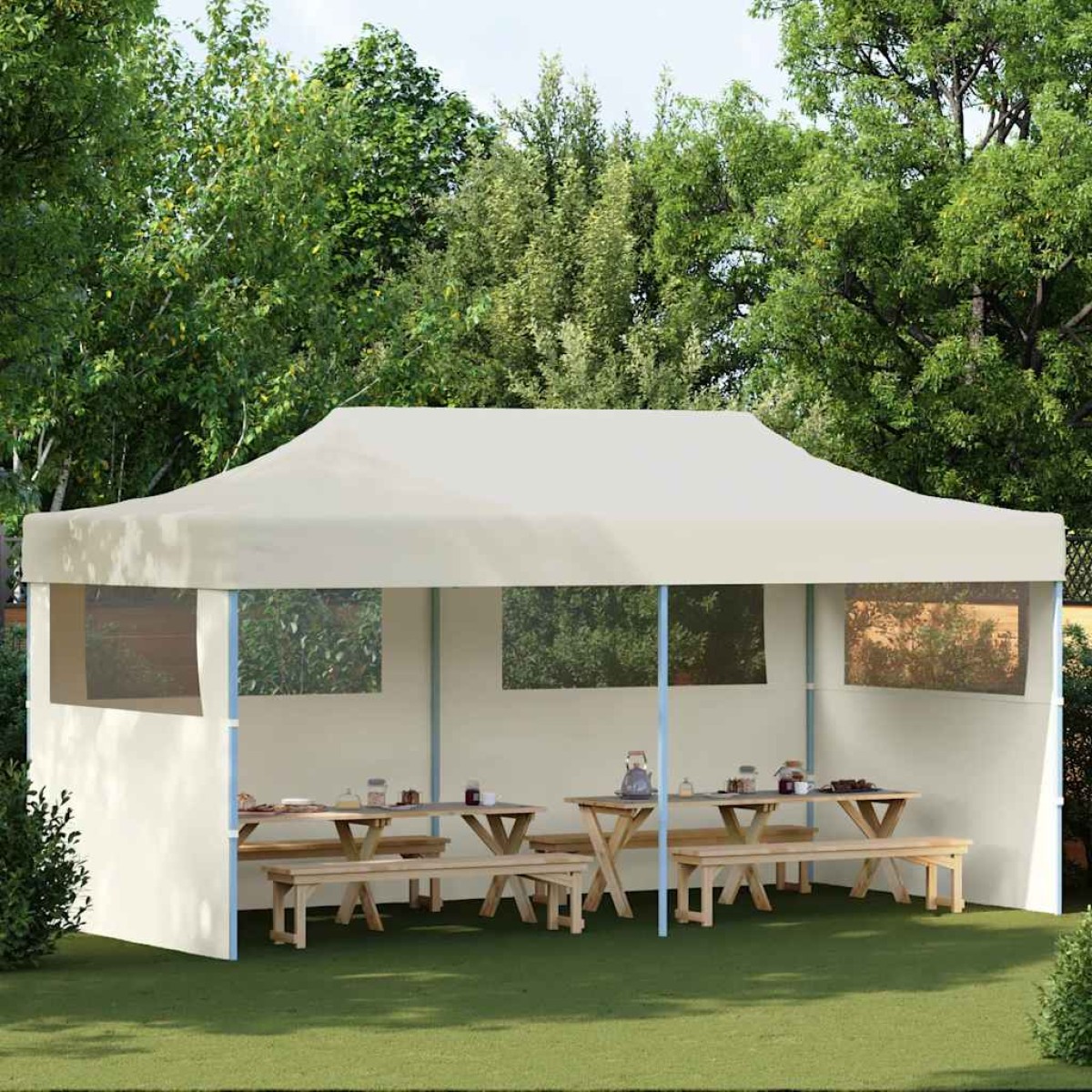 vidaXL Τέντα Εκδηλώσεων Pop-up Πτυσσόμενη Κρεμ 3 x 6 μ.