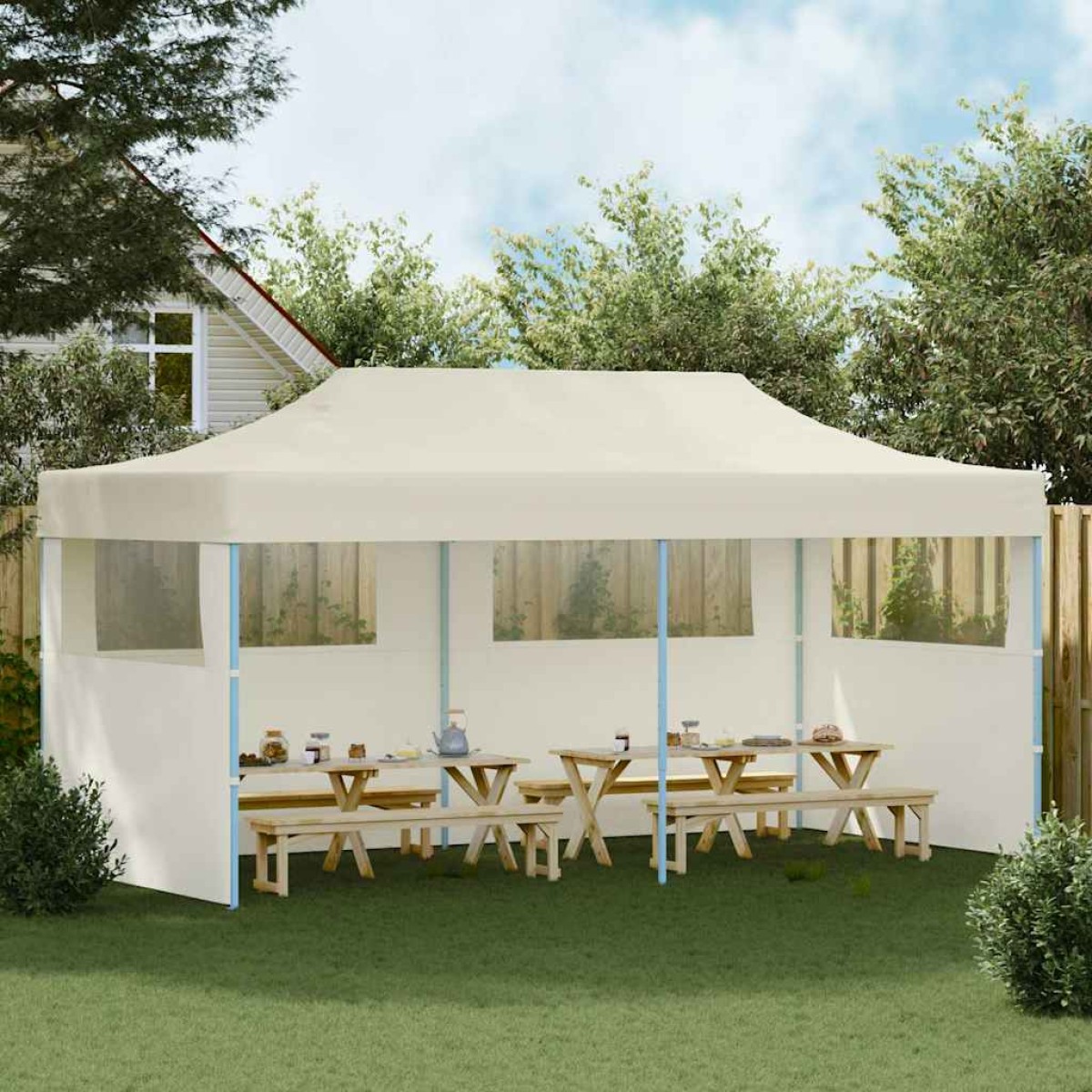 vidaXL Τέντα Εκδηλώσεων Pop-up Πτυσσόμενη Κρεμ 3 x 6 μ.
