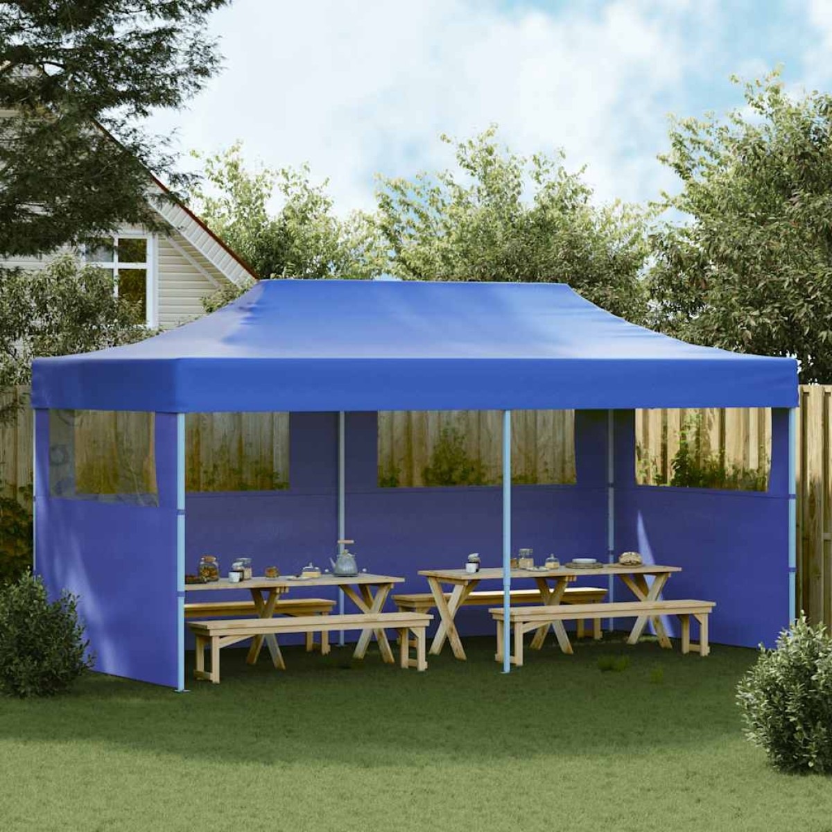 vidaXL Τέντα Εκδηλώσεων Pop-up Πτυσσόμενη Μπλε 3 x 6 μ.