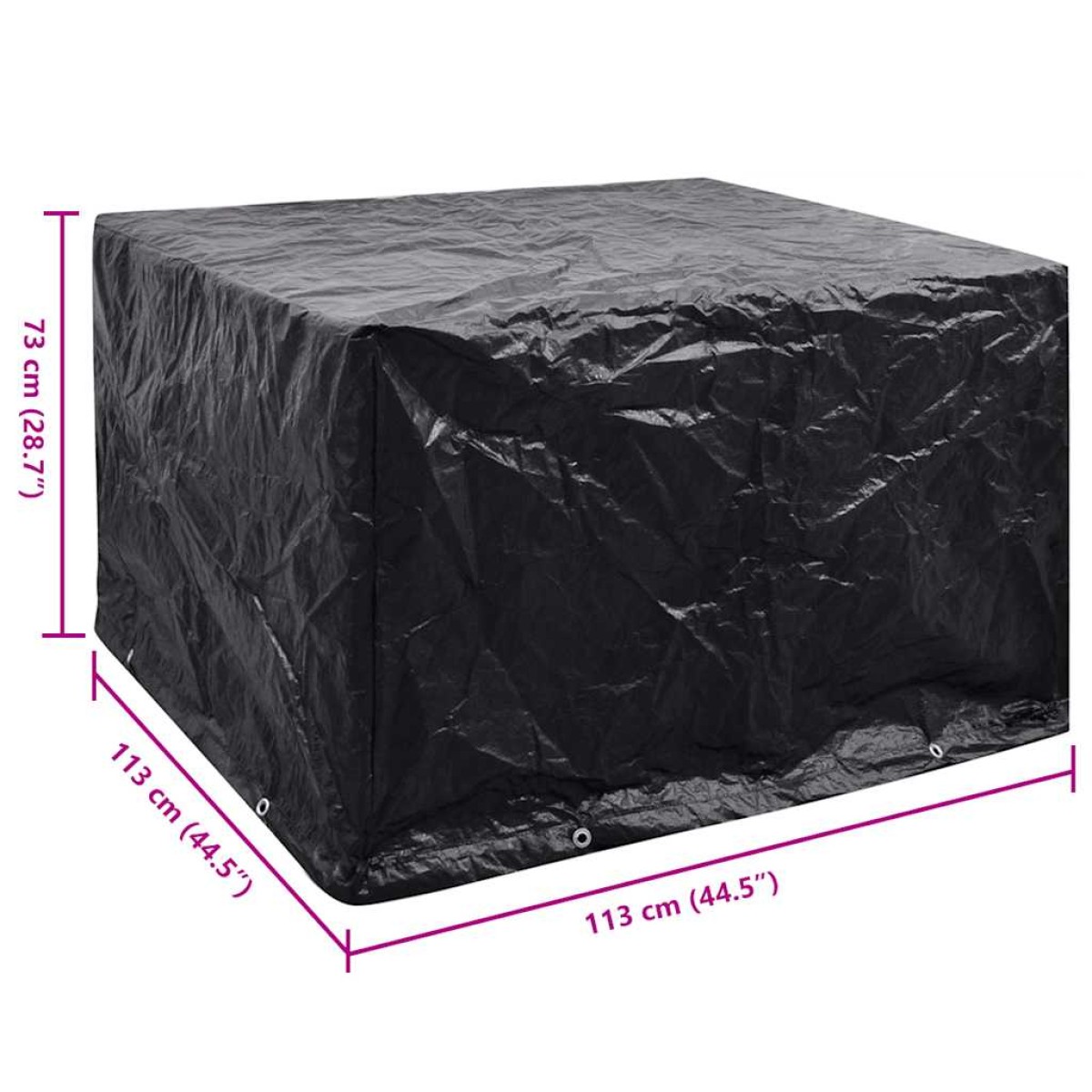 vidaXL Κάλυμμα Επίπλων Κήπου με 8 Κρίκους 113 x 113 x 73 εκ.