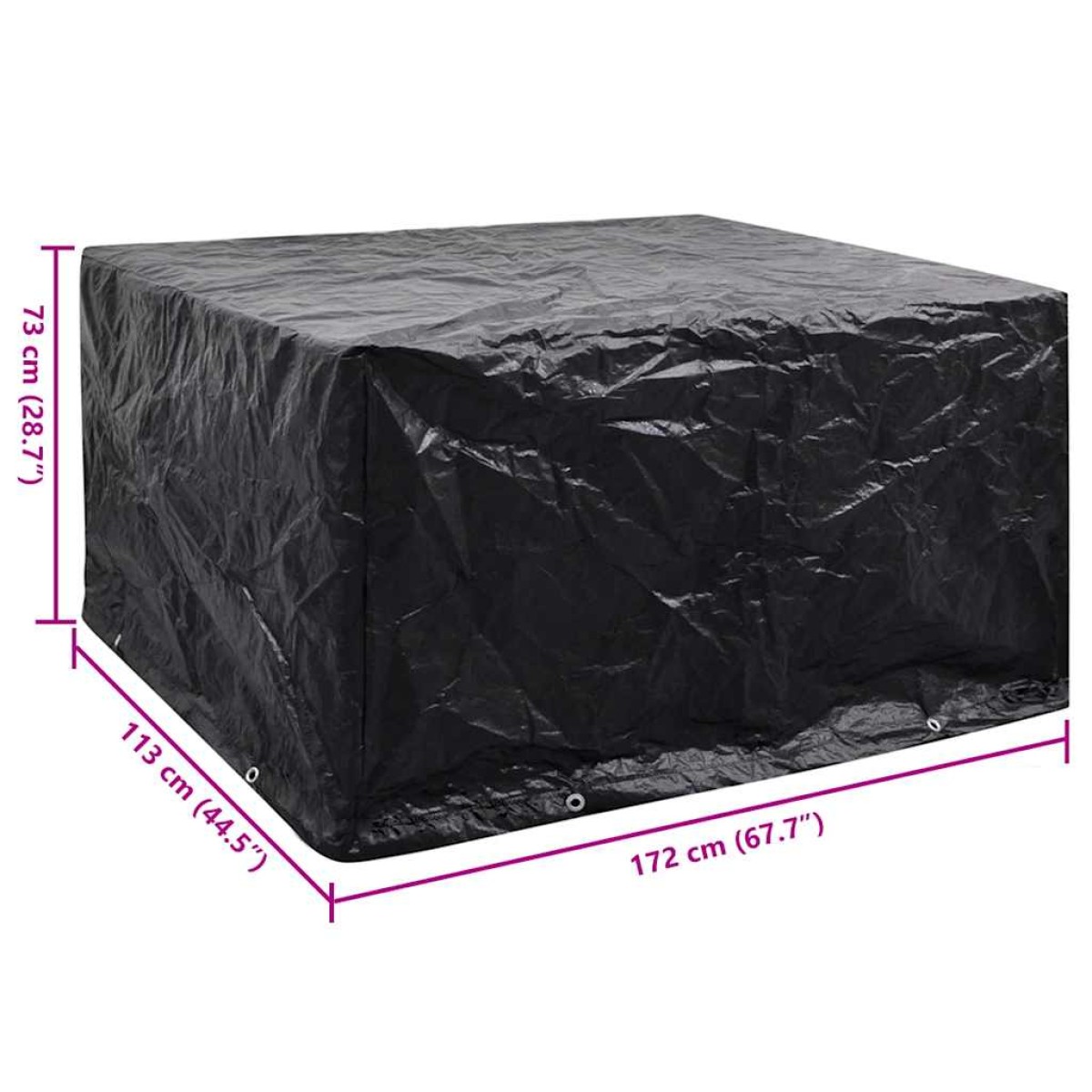 vidaXL Κάλυμμα Επίπλων Κήπου με 8 Κρίκους 172 x 113 x 73 εκ.
