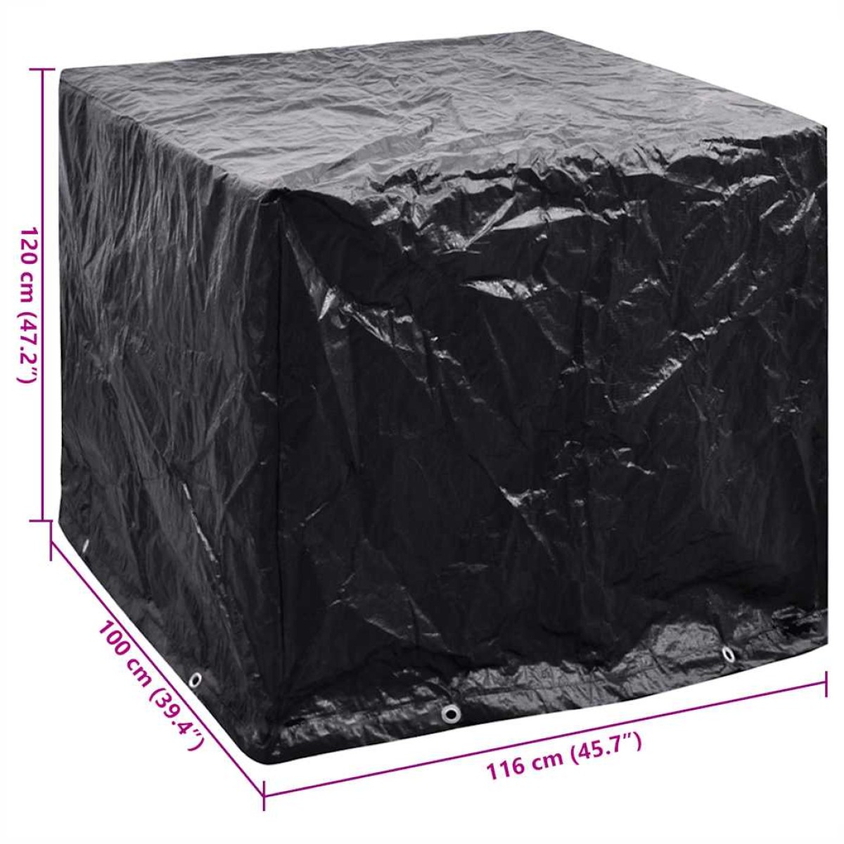 vidaXL Κάλυμμα Παλετοδεξαμενής IBC με 8 Κρίκους 116 x 100 x 120 εκ.