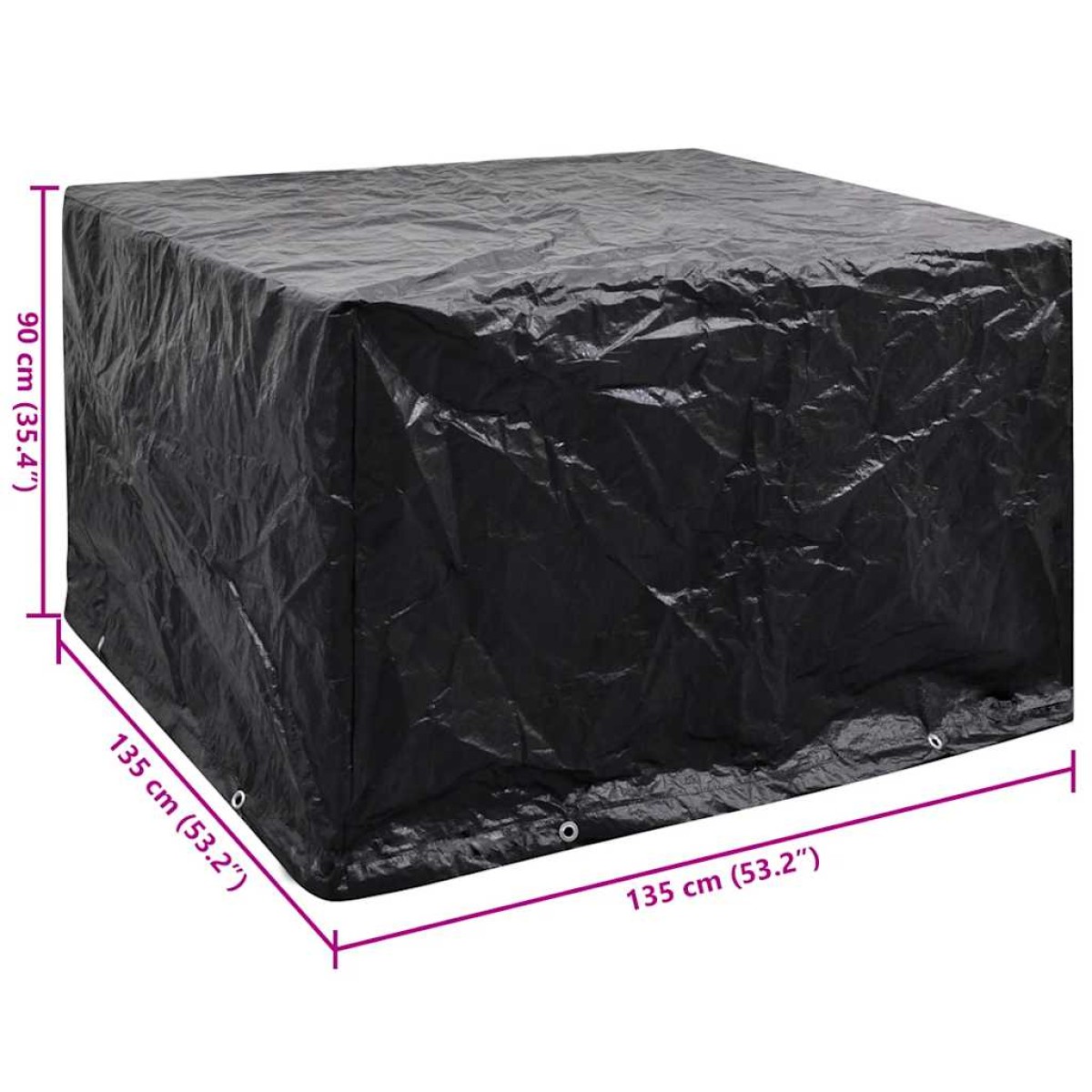 vidaXL Κάλυμμα Επίπλων Κήπου με 8 Κρίκους 135 x 135 x 90 εκ.