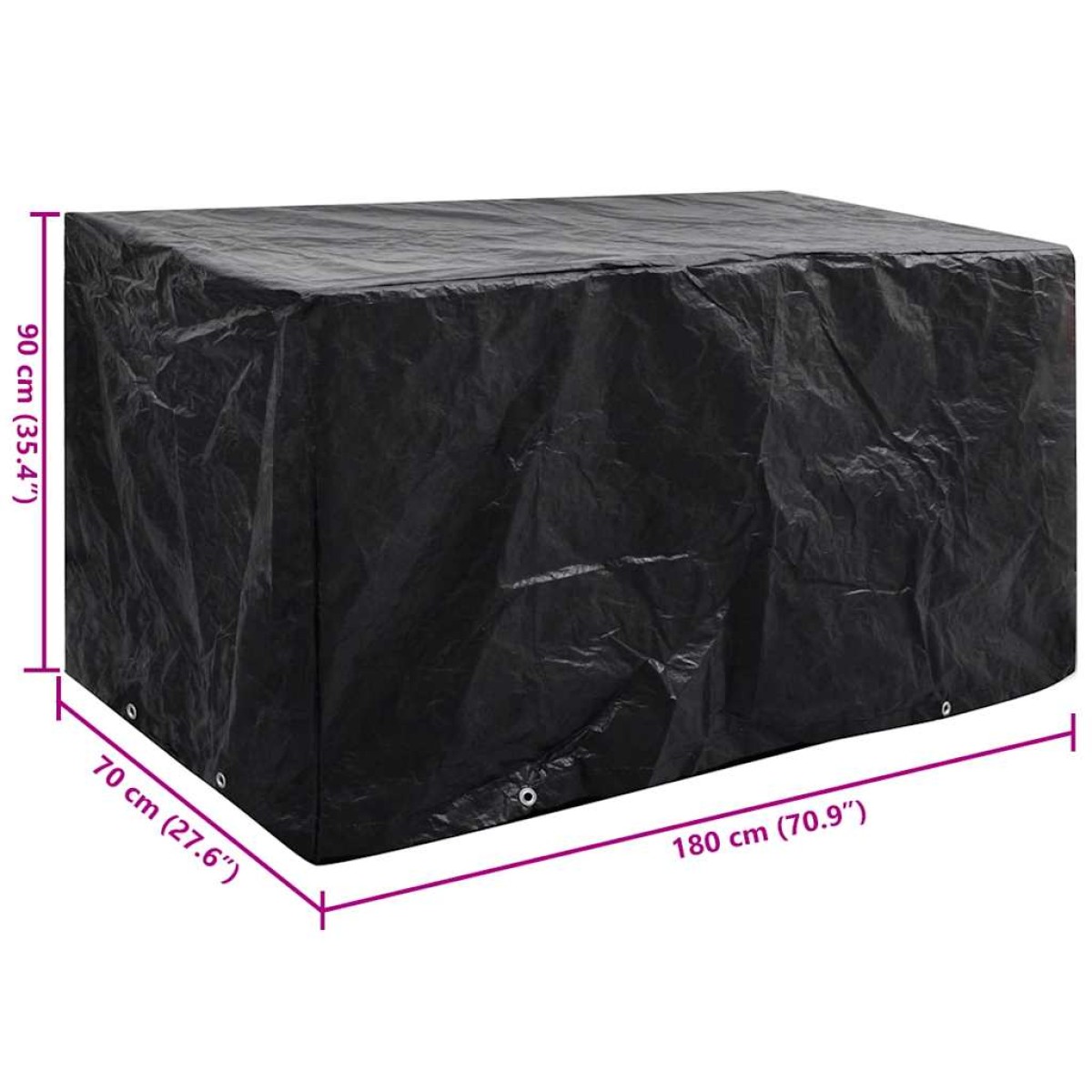 vidaXL Κάλυμμα Επίπλων Κήπου με 8 Κρίκους 180 x 70 x 90 εκ.