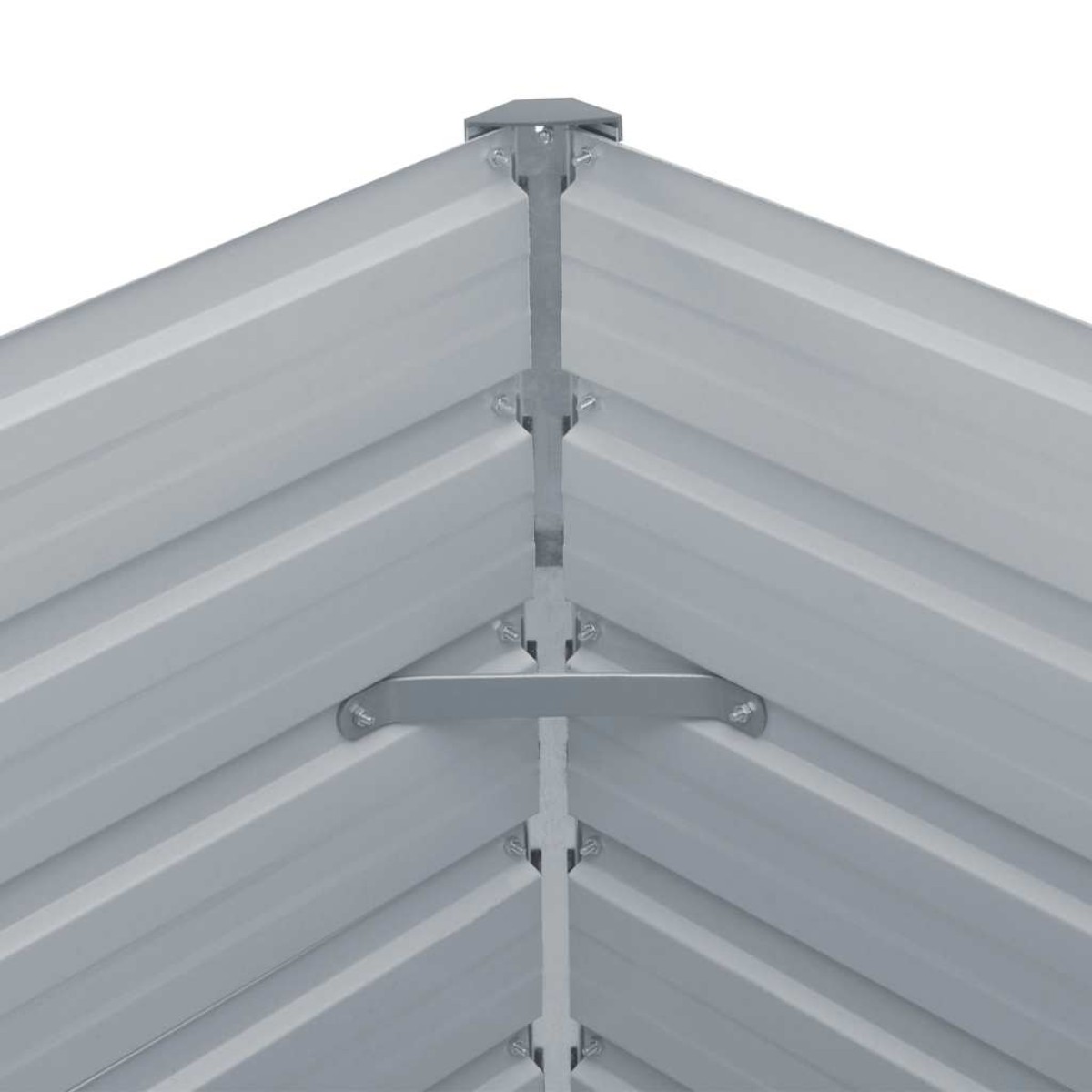 vidaXL Ζαρντινιέρα Ψηλή Γκρι 129 x 129 x 46 εκ. Γαλβανισμένος Χάλυβας