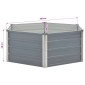 vidaXL Ζαρντινιέρα Ψηλή Γκρι 129 x 129 x 46 εκ. Γαλβανισμένος Χάλυβας
