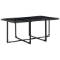 vidaXL Σετ Τραπεζαρίας Εξ. Χώρου 11 τεμ Μαύρο Συνθ. Ρατάν με Μαξιλάρια