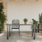 vidaXL Τραπέζι Κήπου Μαύρο 150 x 90 x 74 εκ. από Αλουμίνιο / Γυαλί