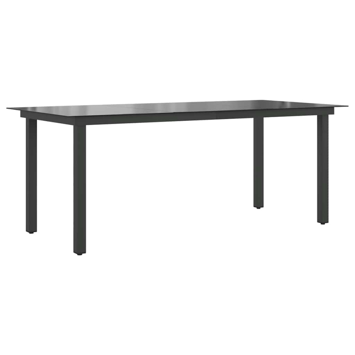 vidaXL Τραπέζι Κήπου Μαύρο 190 x 90 x 74 εκ. από Αλουμίνιο / Γυαλί