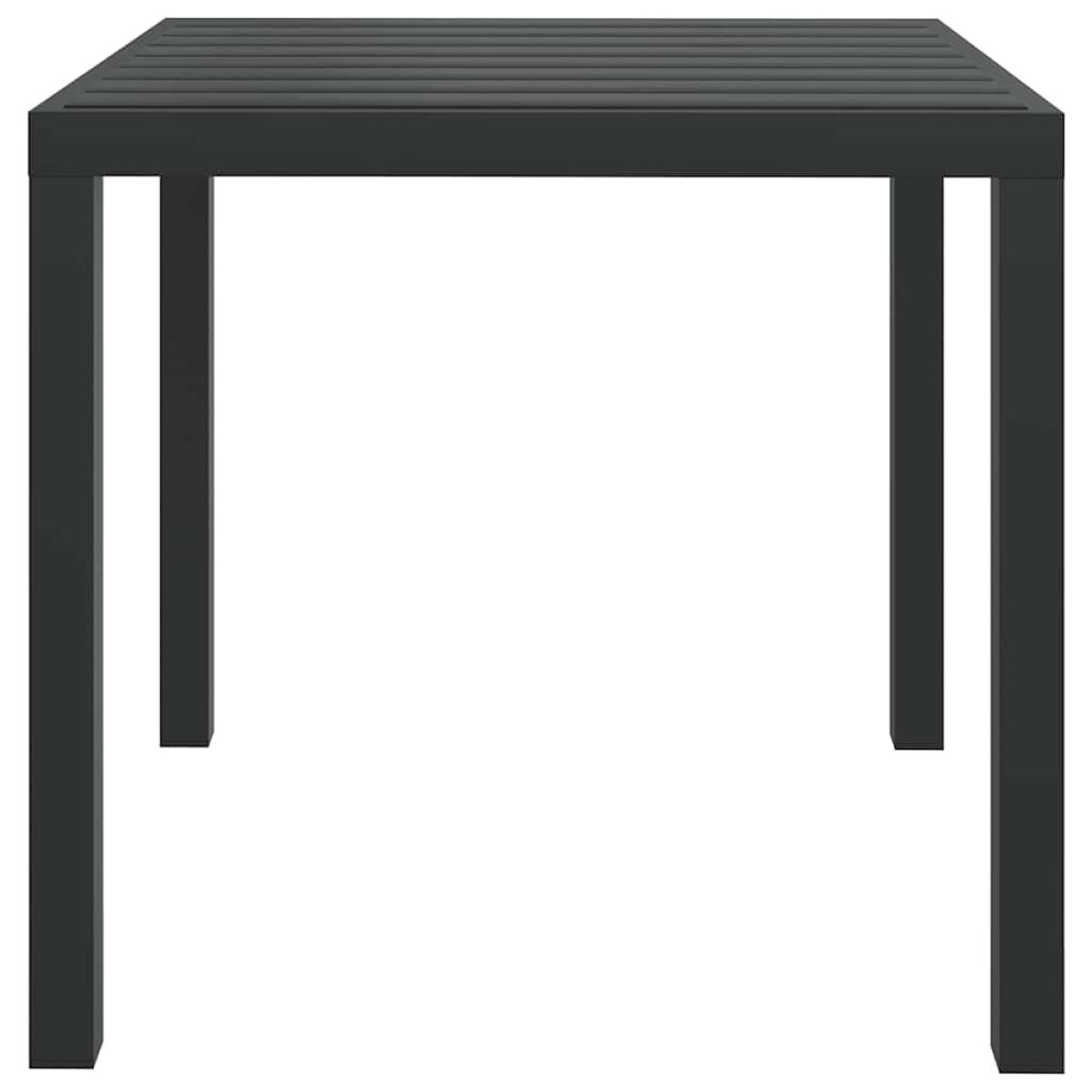 vidaXL Τραπέζι Κήπου Μαύρο 80 x 80 x 74 εκ. από Αλουμίνιο / WPC