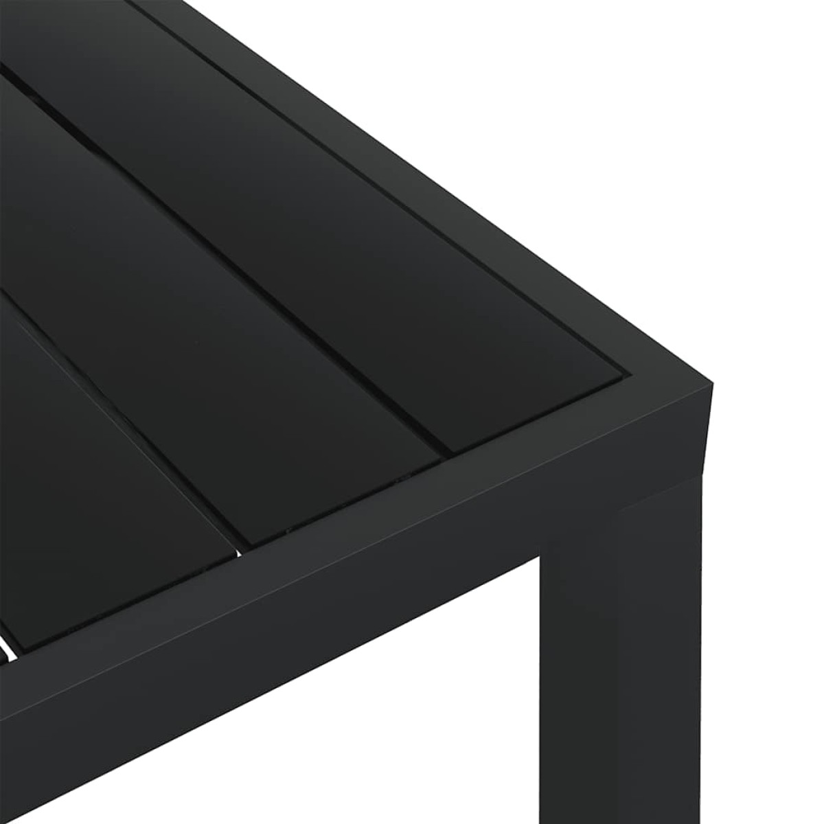 vidaXL Τραπέζι Κήπου Μαύρο 80 x 80 x 74 εκ. από Αλουμίνιο / WPC