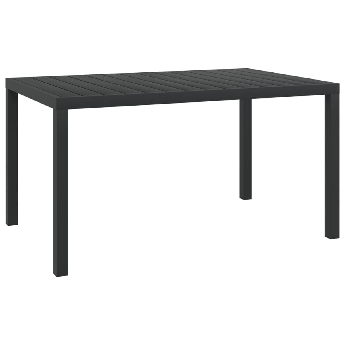 vidaXL Τραπέζι Κήπου Μαύρο 150 x 90 x 74 εκ. από Αλουμίνιο / WPC