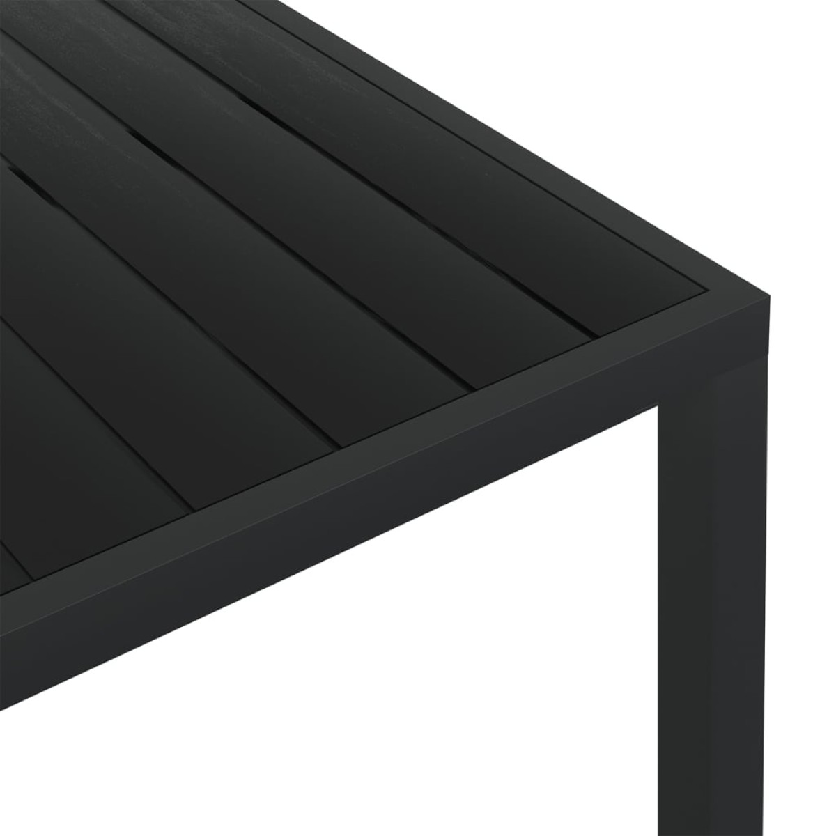 vidaXL Τραπέζι Κήπου Μαύρο 150 x 90 x 74 εκ. από Αλουμίνιο / WPC
