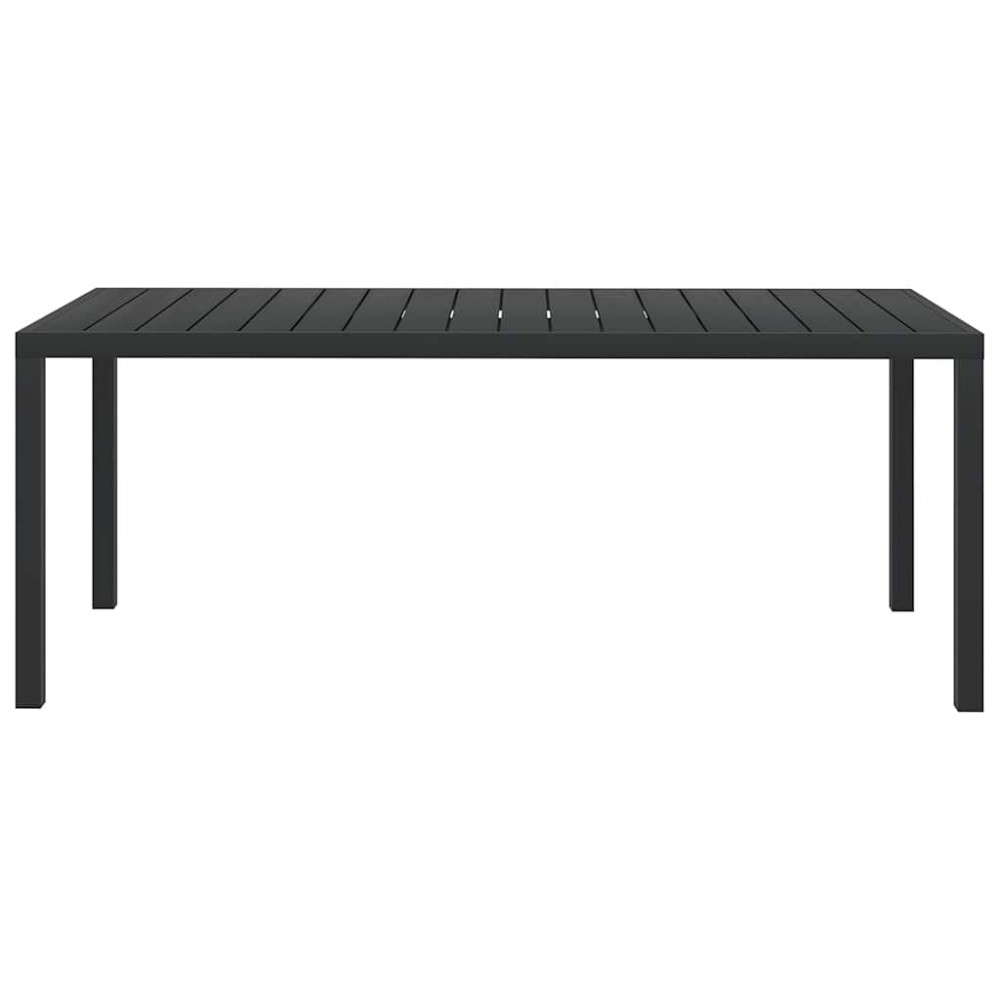 vidaXL Τραπέζι Κήπου Μαύρο 185 x 90 x 74 εκ. από Αλουμίνιο / WPC