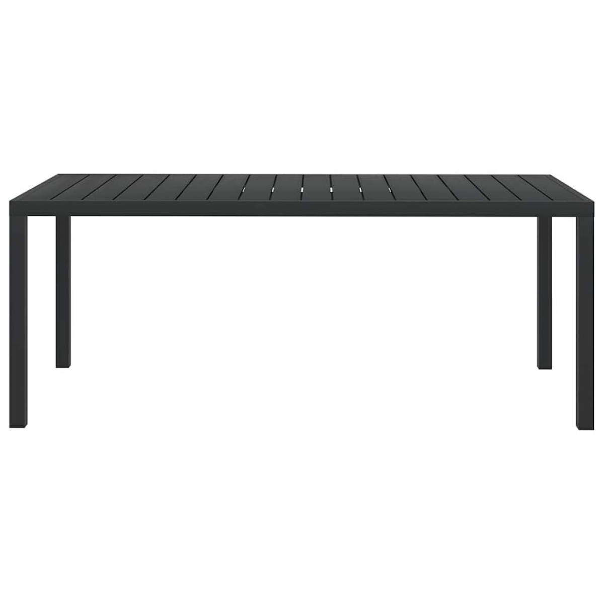 vidaXL Τραπέζι Κήπου Μαύρο 185 x 90 x 74 εκ. από Αλουμίνιο / WPC
