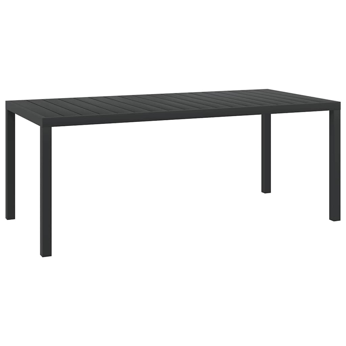 vidaXL Τραπέζι Κήπου Μαύρο 185 x 90 x 74 εκ. από Αλουμίνιο / WPC