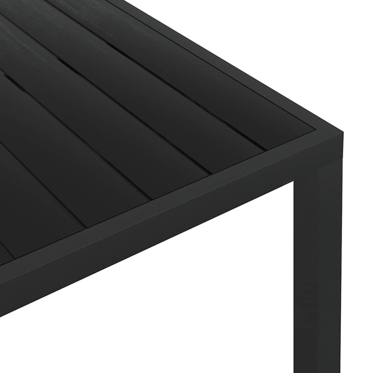 vidaXL Τραπέζι Κήπου Μαύρο 185 x 90 x 74 εκ. από Αλουμίνιο / WPC