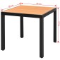 vidaXL Τραπέζι Κήπου Καφέ 80 x 80 x 74 εκ. από Αλουμίνιο / WPC