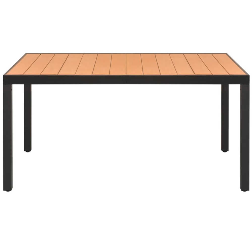vidaXL Τραπέζι Κήπου Καφέ 150 x 90 x 74 εκ. από Αλουμίνιο / WPC