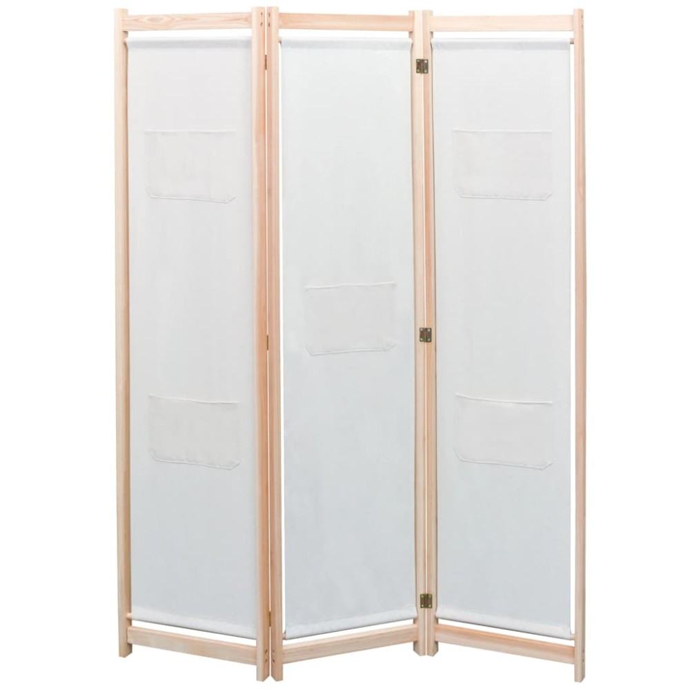 vidaXL Διαχωριστικό Δωματίου με 3 Πάνελ Κρεμ 120x170x4 εκ. Υφασμάτινο