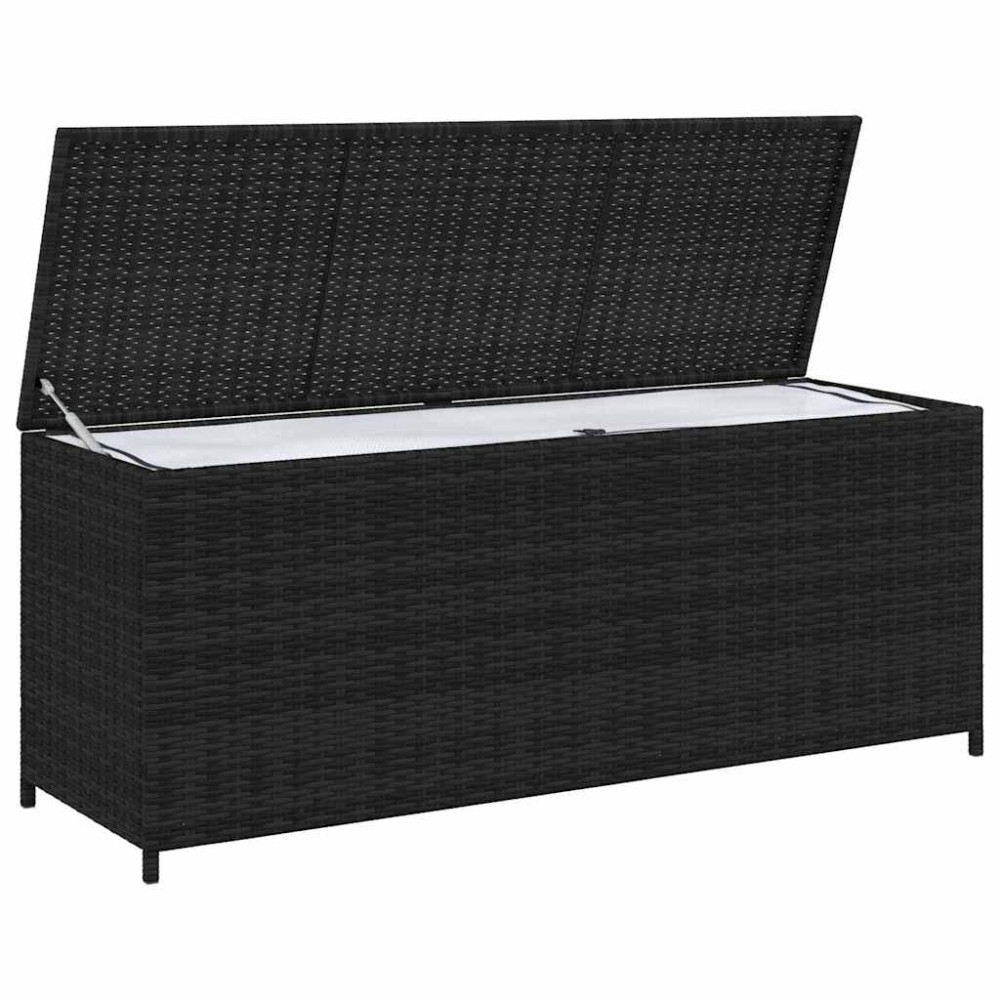 vidaXL Κουτί Αποθήκευσης Κήπου Μαύρο 150x50x60 εκ. από Συνθετικό Ρατάν