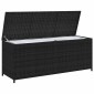 vidaXL Κουτί Αποθήκευσης Κήπου Μαύρο 150x50x60 εκ. από Συνθετικό Ρατάν
