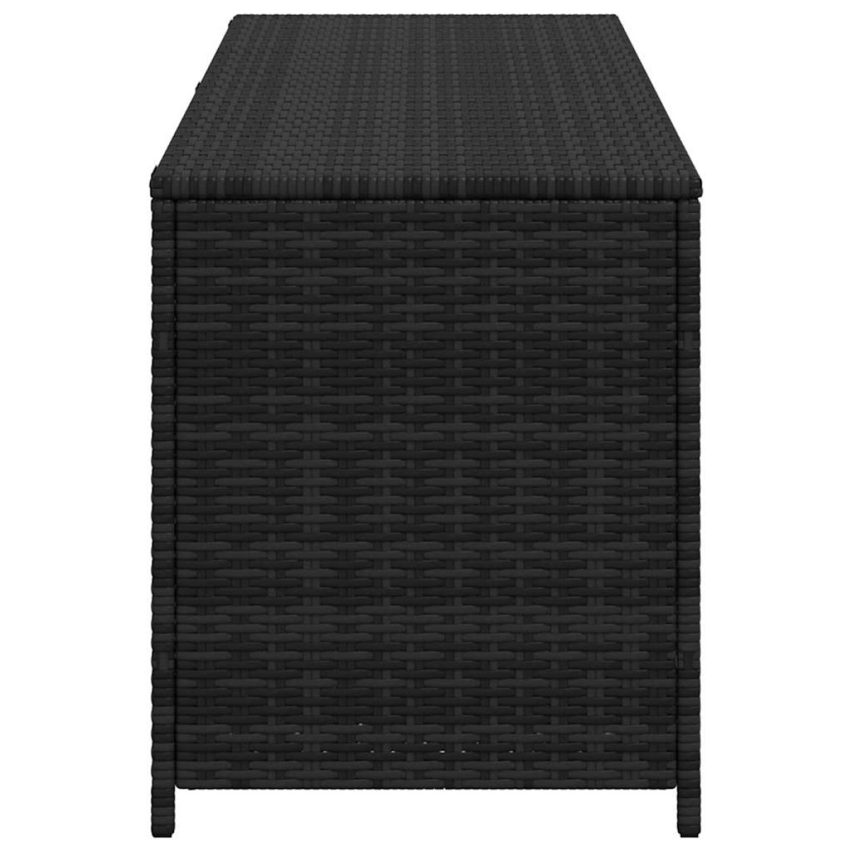 vidaXL Κουτί Αποθήκευσης Κήπου Μαύρο 150x50x60 εκ. από Συνθετικό Ρατάν