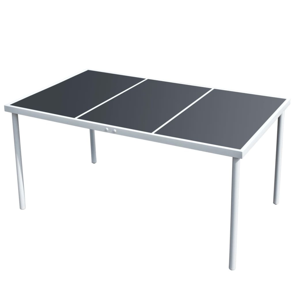 vidaXL Τραπέζι Κήπου Μαύρο 150 x 90 x 74 εκ. Ατσάλινο