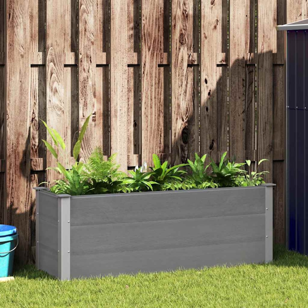 vidaXL Ζαρντινιέρα Υπερυψωμένη Γκρι 150 x 50 x 54 εκ. από WPC