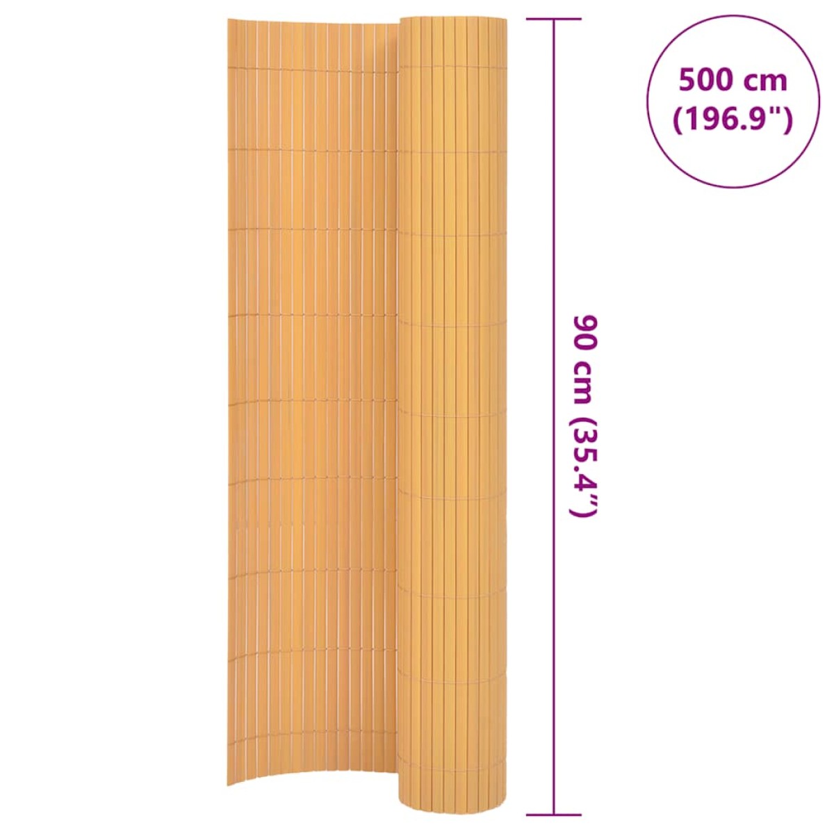 vidaXL Περίφραξη Κήπου Διπλής Όψης Κίτρινη 90 x 500 εκ. από PVC