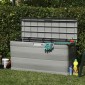 vidaXL Μπαούλο Αποθήκευσης Κήπου Γκρι 117 x 45 x 56 εκ.