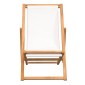 vidaXL Ξαπλώστρα Κρεμ 56 x 105 x 96 εκ. από Ξύλο Teak